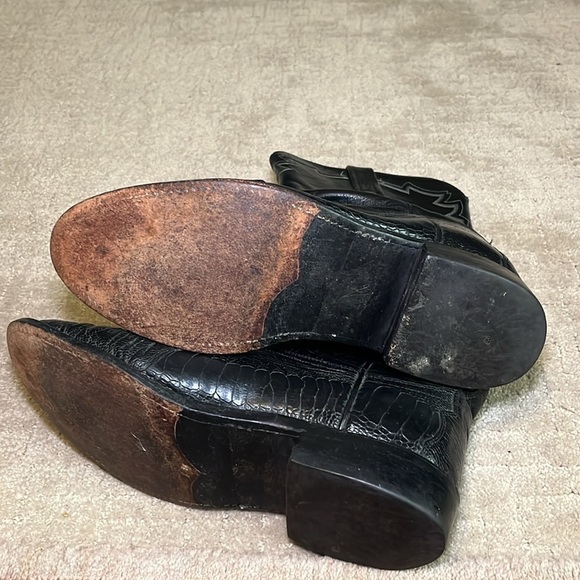 Luchesse black ostrich boots T005002 size 8.5 - Picture 5 of 11